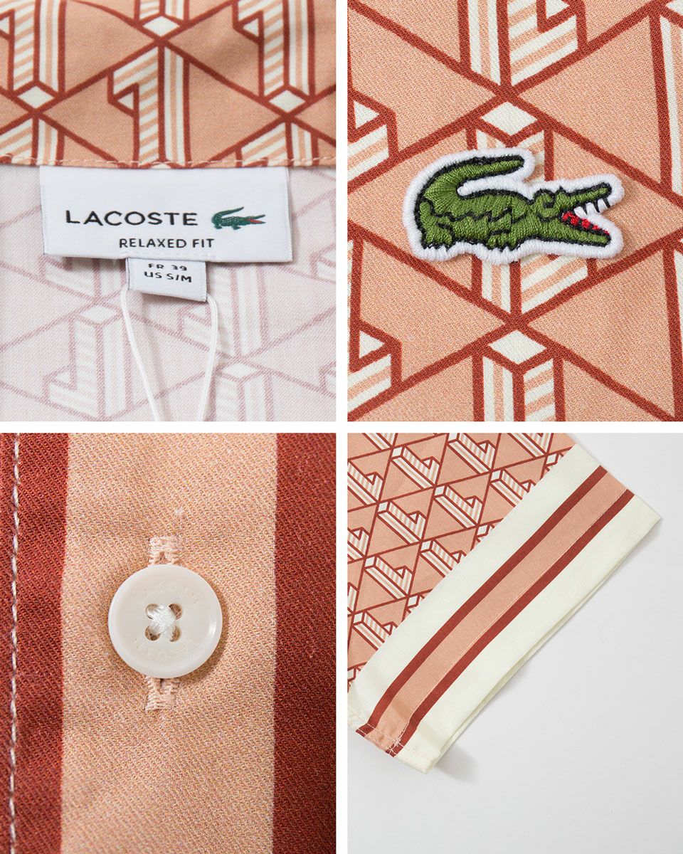 ラコステ モノグラム オープンカラー シャツ LACOSTE CH9094-10 メンズ