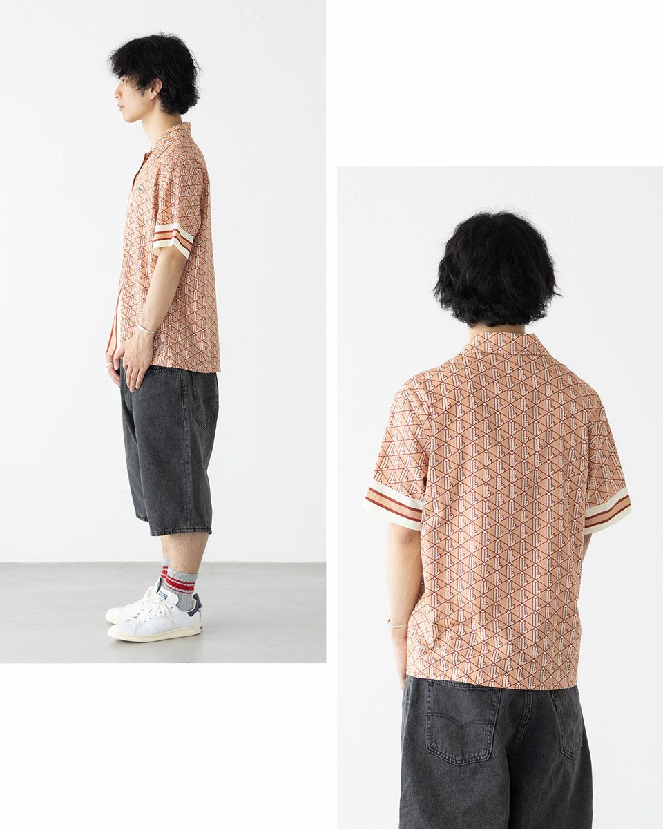 ラコステ モノグラム オープンカラー シャツ LACOSTE CH9094-10 メンズ