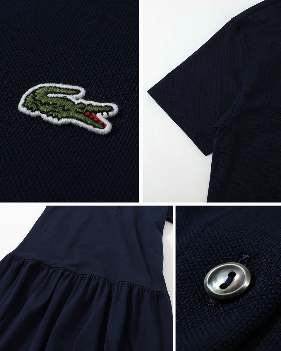 ラコステ 鹿の子地 ピケ ローウエスト ポロドレス LACOSTE EF2995-99