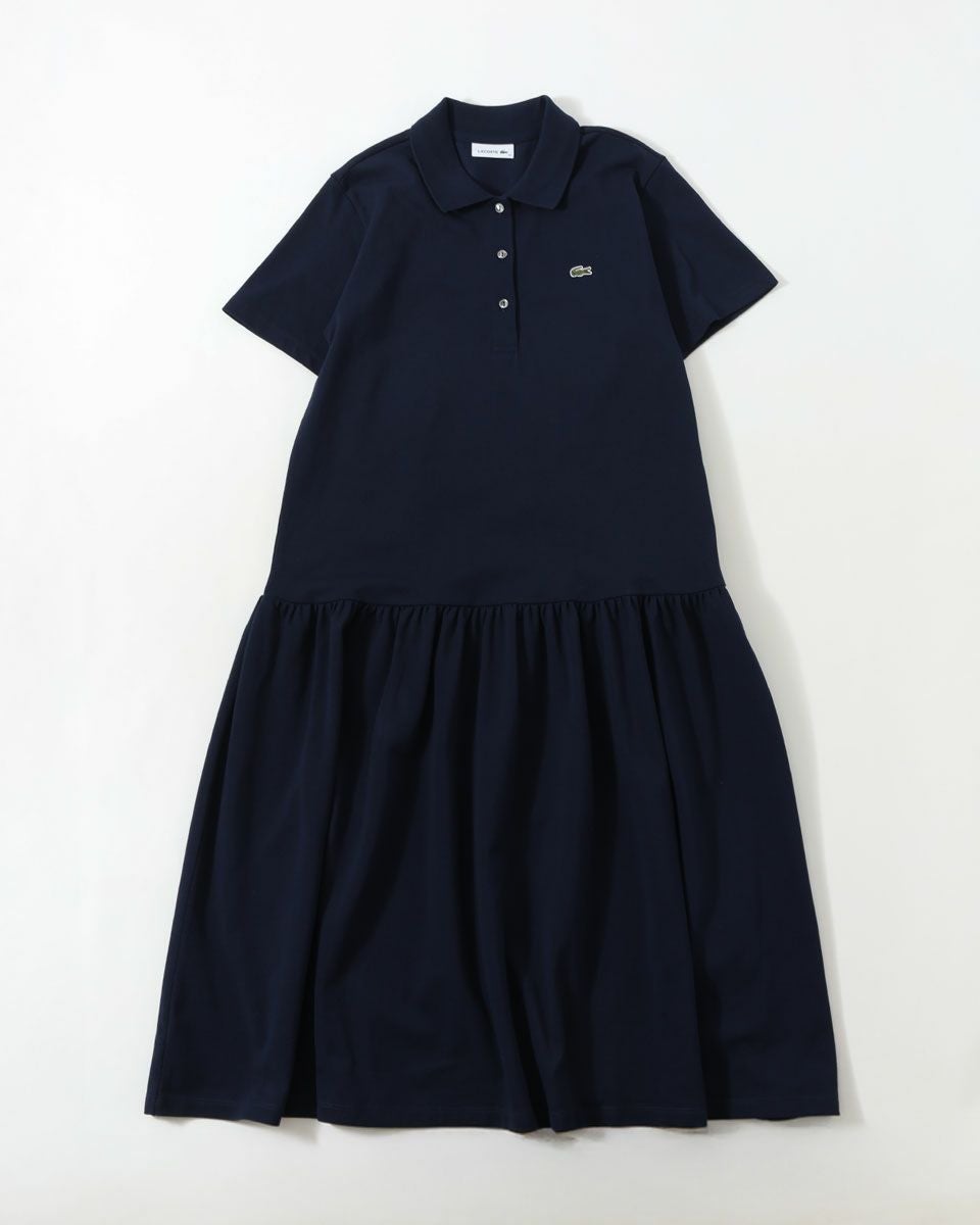ラコステ 鹿の子地 ピケ ローウエスト ポロドレス LACOSTE EF2995-99