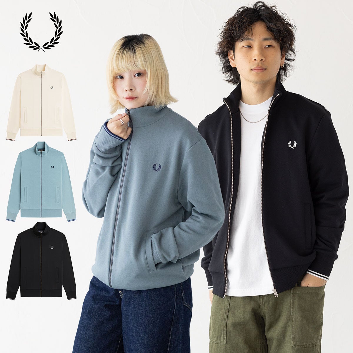 フレッドペリー FRED PERRY ジップスルー スウェット シャツ J1327