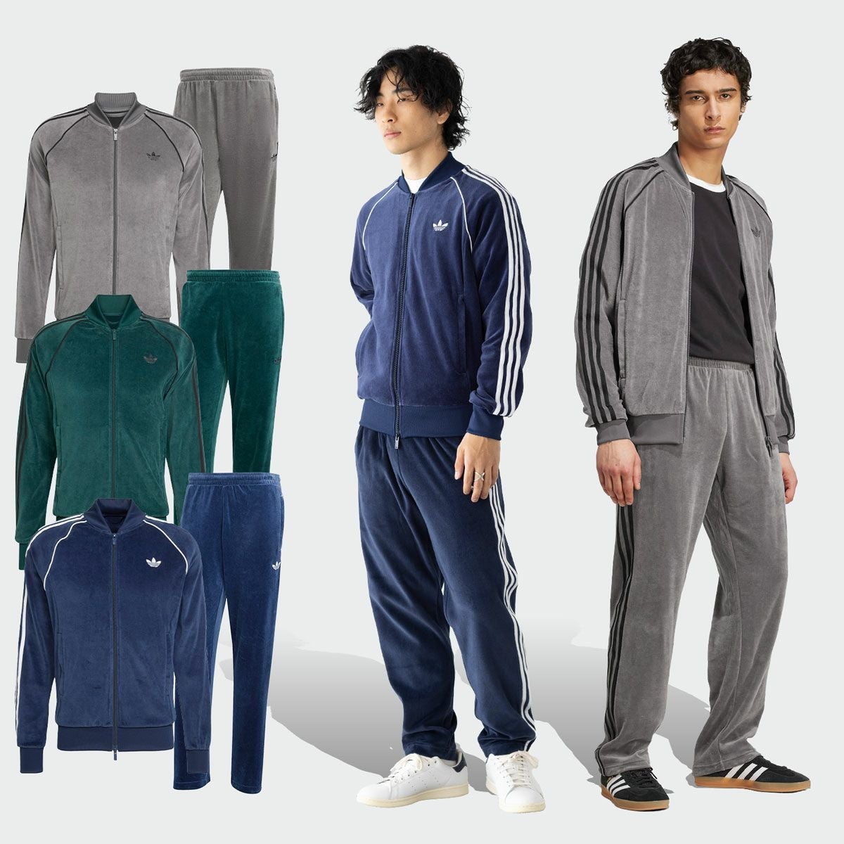 adidas ベロア上下セット アディダス ベロア スーパースター SST アディカラー 上下組 トラック