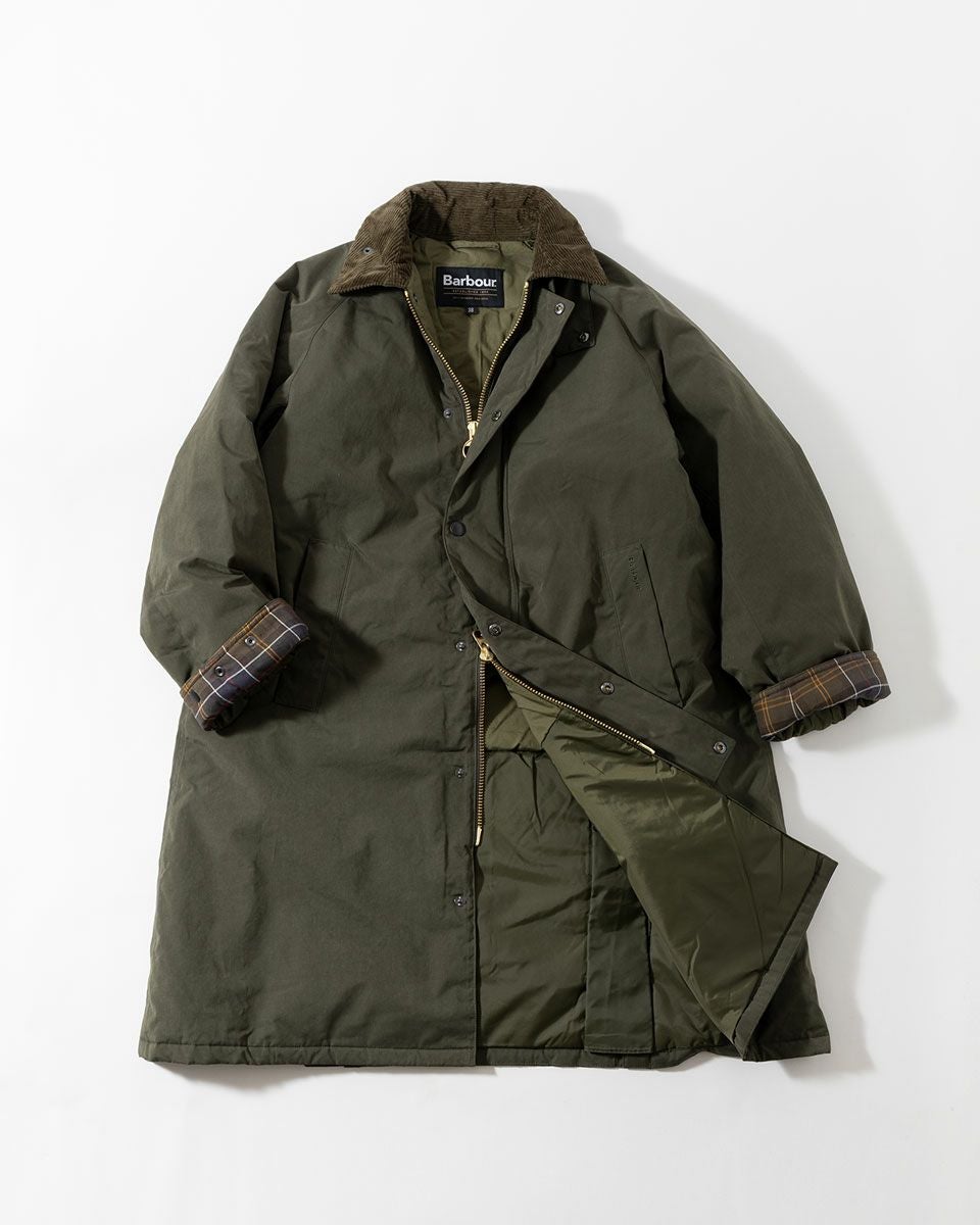 Barbour ロングコート サイズ10 オリーブ Barbour（バブアー） エクスモア パデッド コート 中綿ロングコート