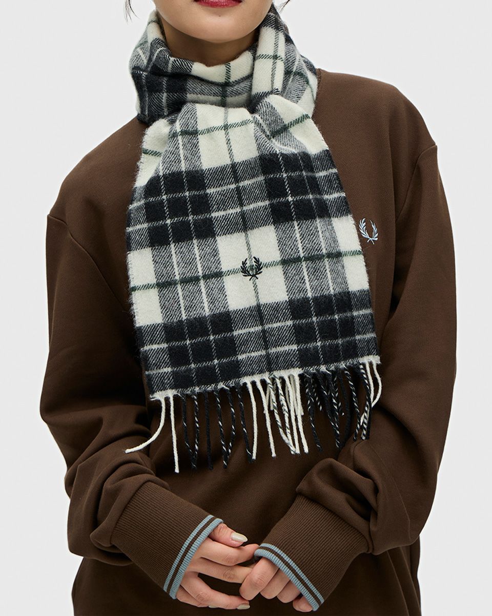 フレッドペリー マフラー FRED PERRY ラムウール タータン スカーフ