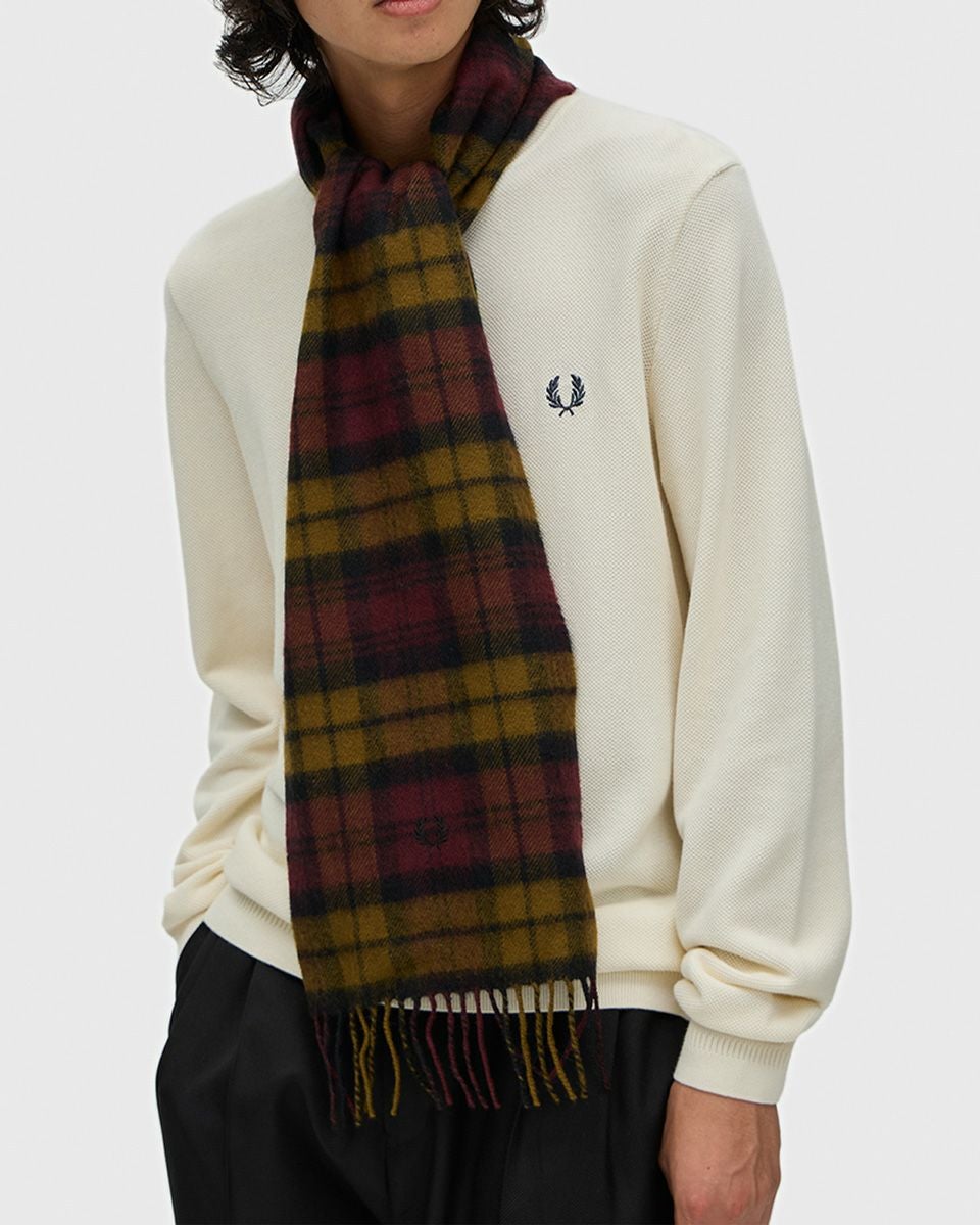フレッドペリー マフラー FRED PERRY ラムウール タータン スカーフ