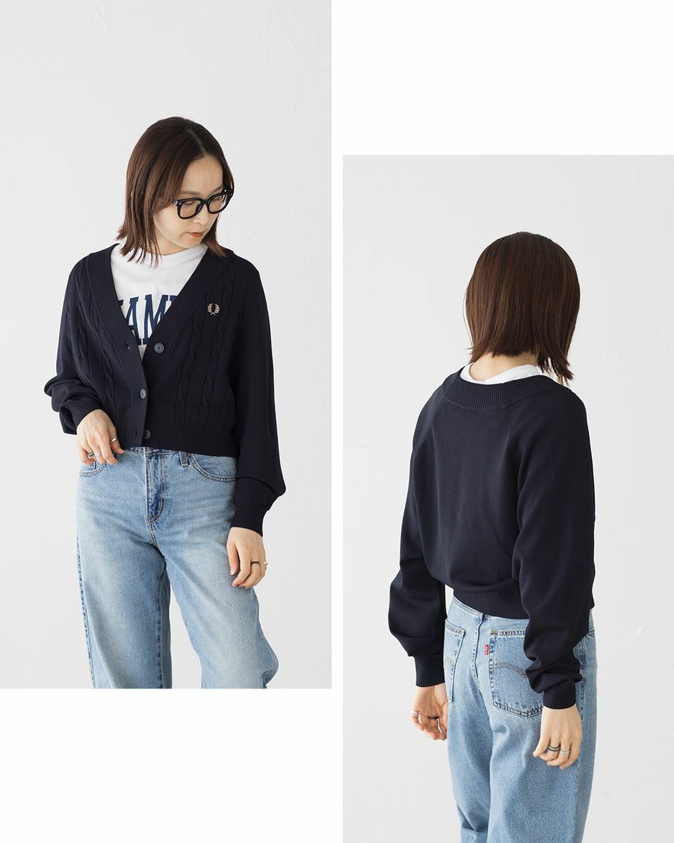 フレッドペリー ケーブル ニット カーディガン FRED PERRY K1105