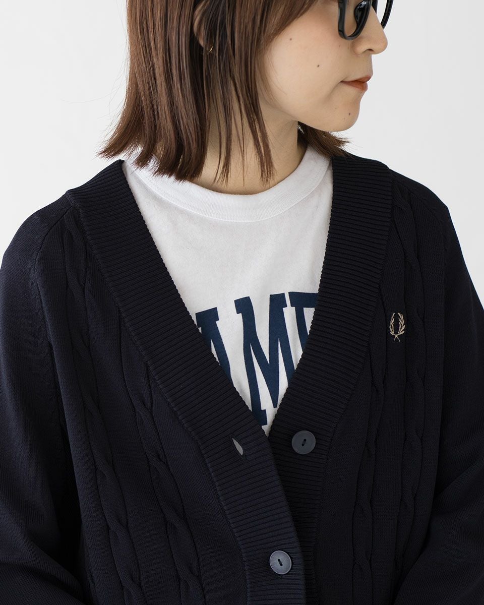 フレッドペリー ケーブル ニット カーディガン FRED PERRY K1105