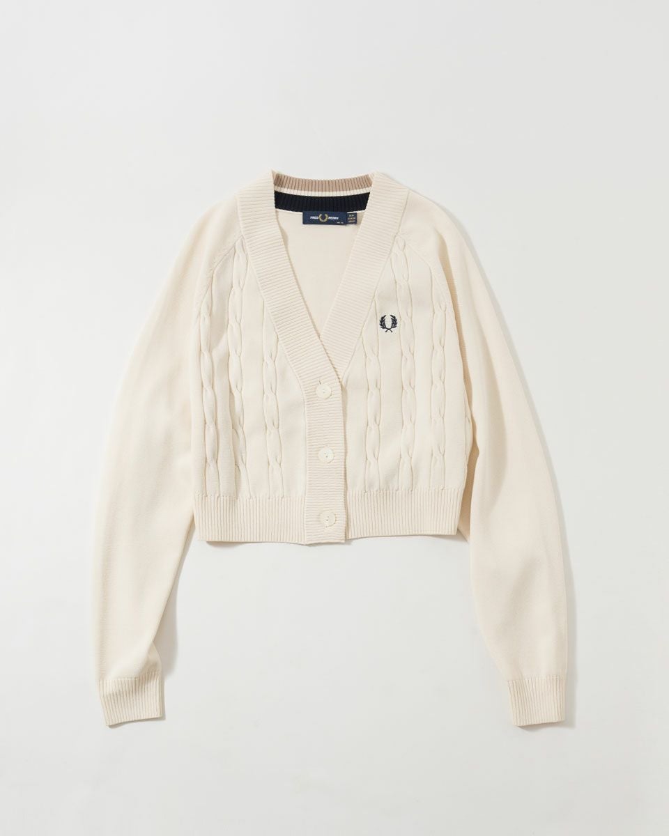 フレッドペリー ケーブル ニット カーディガン FRED PERRY K1105