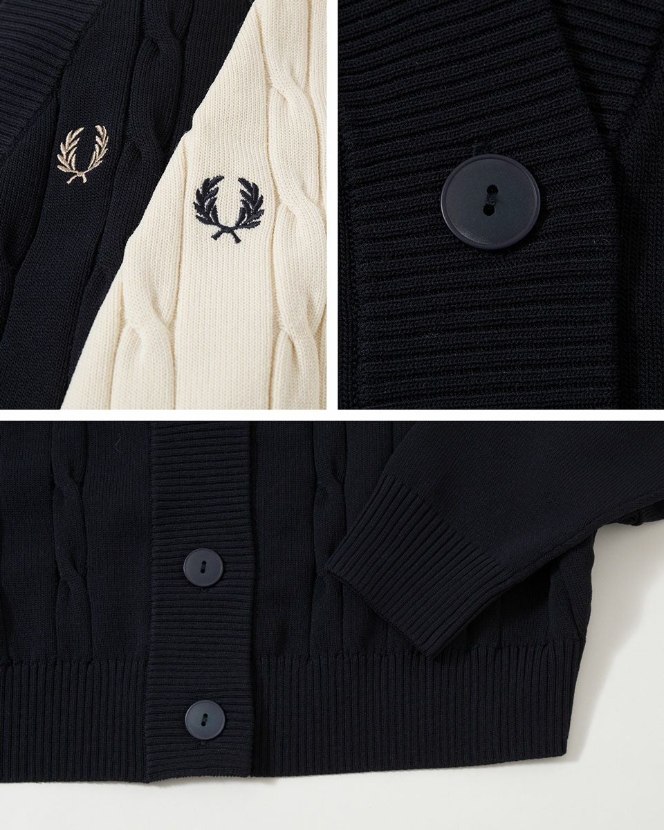 フレッドペリー ケーブル ニット カーディガン FRED PERRY K1105