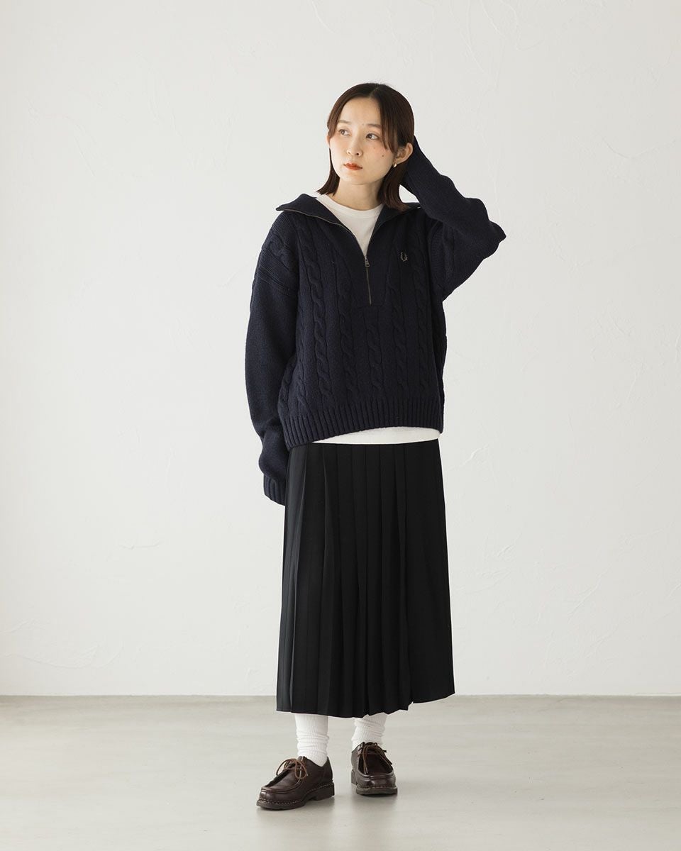 フレッドペリー プリーツ スカート ロング 膝下 FRED PERRY E1106