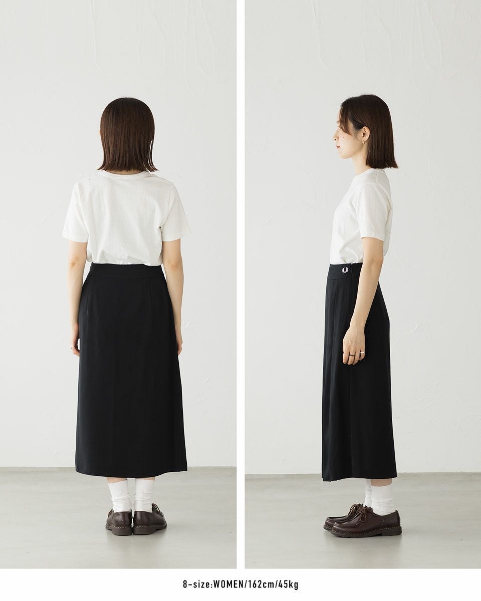 フレッドペリー プリーツ スカート ロング 膝下 FRED PERRY E1106