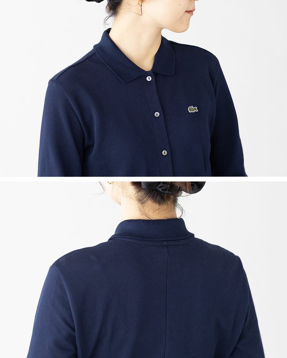 ラコステ 鹿の子地ポロカラーシャツドレス LACOSTE EF5299-99
