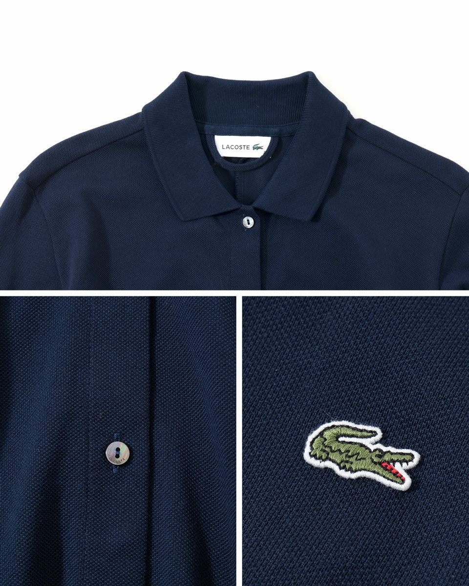 ラコステ 鹿の子地ポロカラーシャツドレス LACOSTE EF5299-99