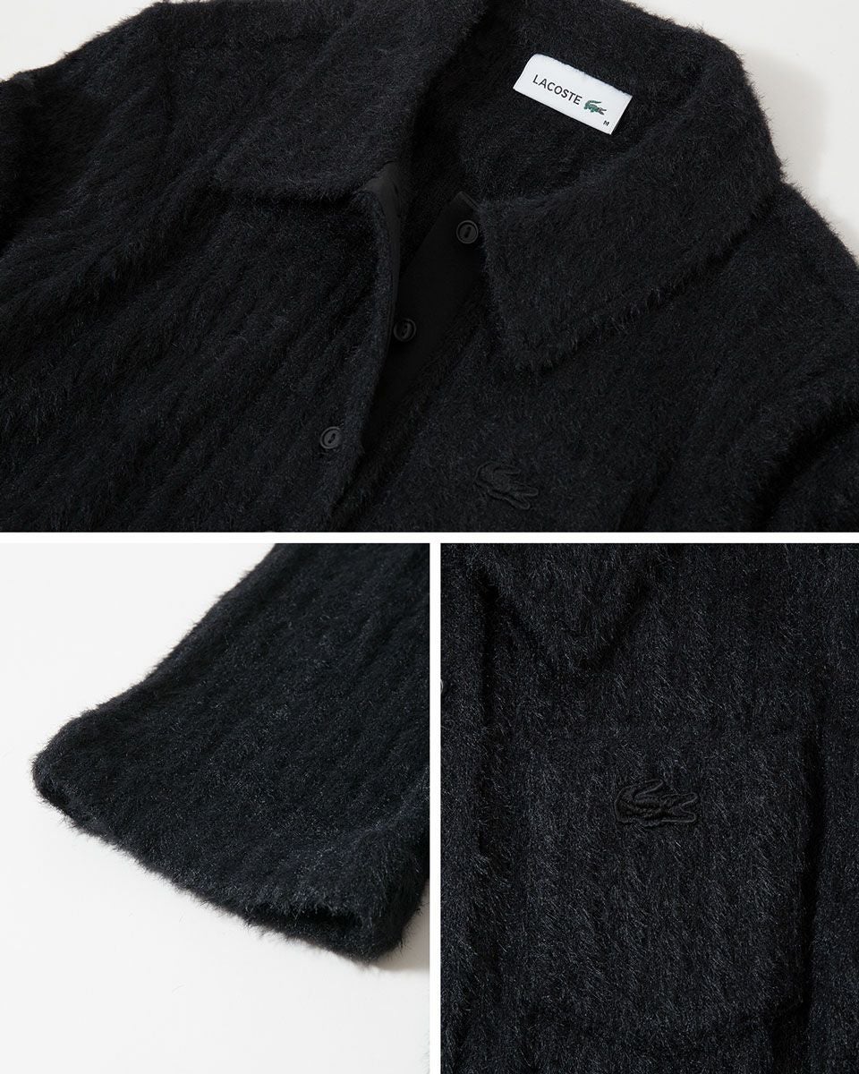 ラコステ スリムフィット シャギーリブニットポロシャツ LACOSTE