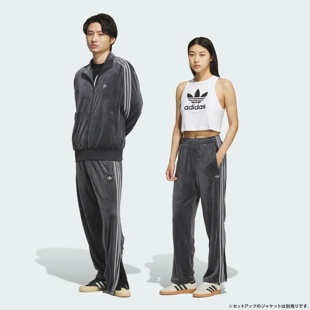 アディダス ファイヤーバード トラックパンツ ベロア グレー ジャージパンツ アディダス ベロア ジャージ ファイヤーバード トラックパンツ adidas