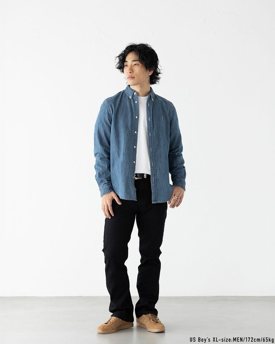 ポロ ラルフローレン デニム シャンブレー ボタンダウン シャツ POLO