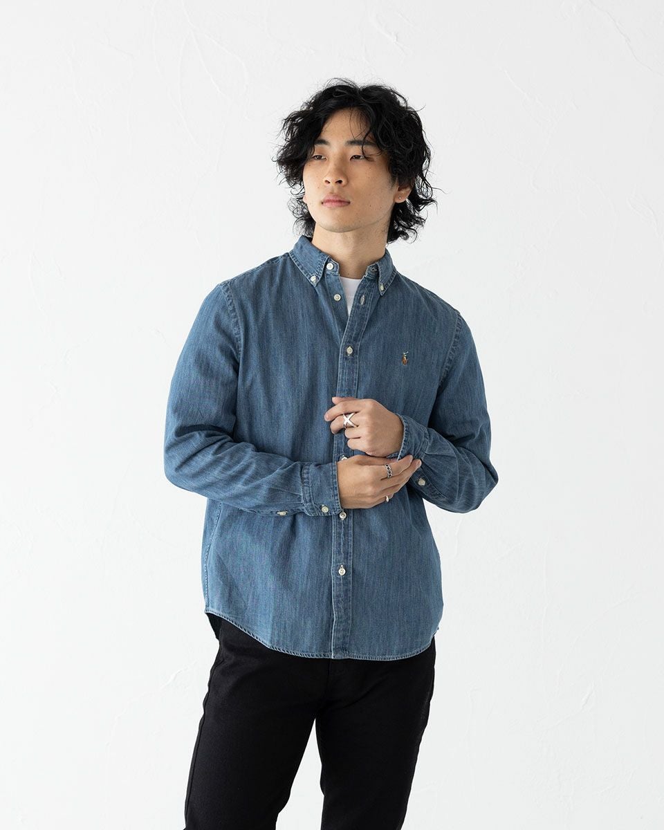 ポロ ラルフローレン デニム シャンブレー ボタンダウン シャツ POLO ポロ ラルフローレン デニム シャンブレー ボタンダウン シャツ POLO