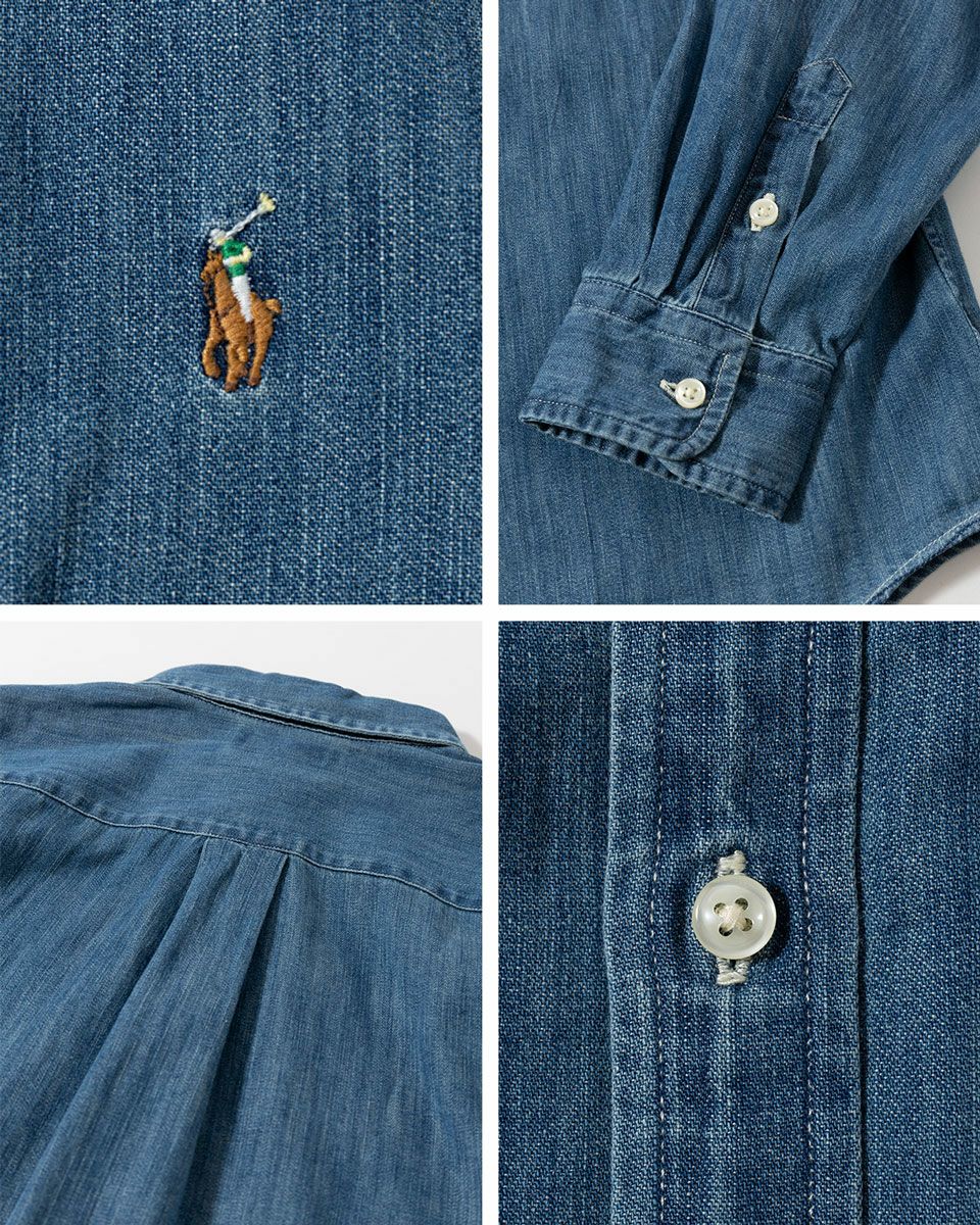 ポロ ラルフローレン デニム シャンブレー ボタンダウン シャツ POLO