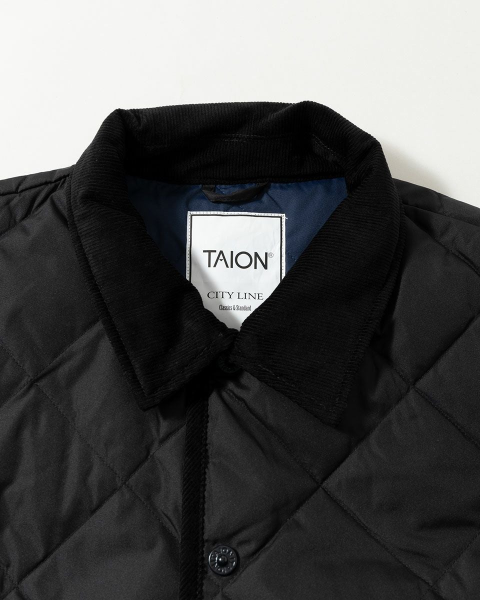 タイオン シティ パイピングカラー ロングダウンコート TAION-109CI