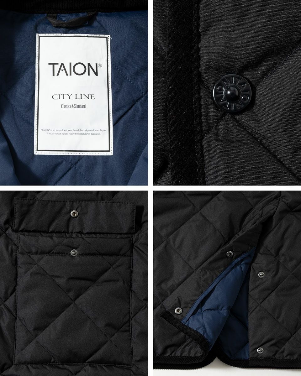 タイオン シティ パイピングカラー ロングダウンコート TAION-109CI