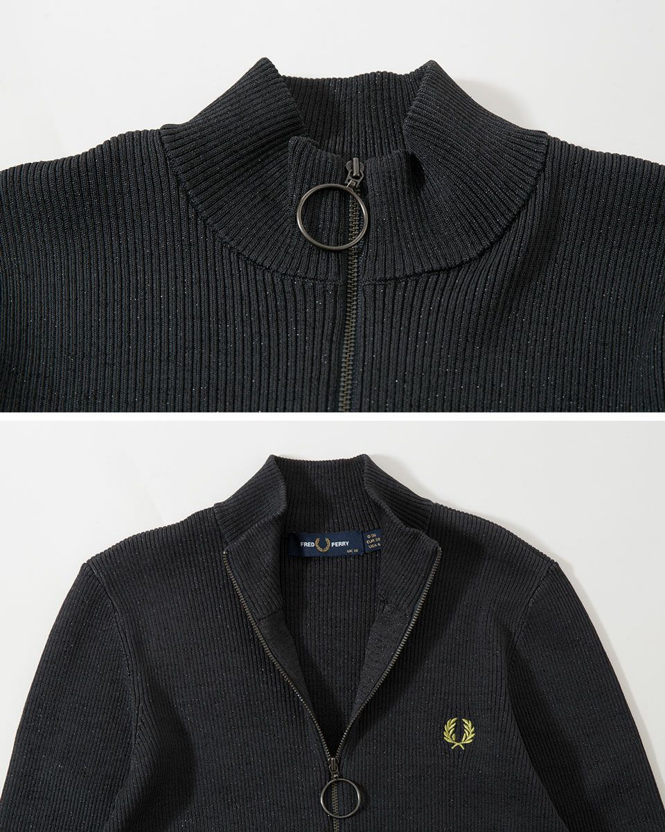 フレッドペリー レディース リブ ジップ スルー ジャンパー FRED PERRY