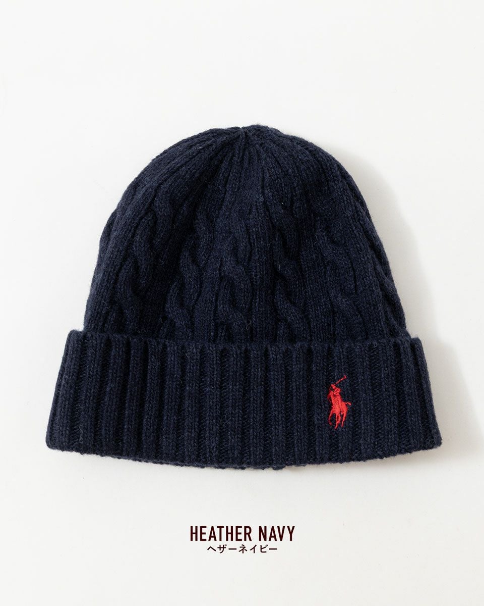 RALPH LAUREN ケーブル編みニット帽 ポロ ラルフローレン ビーニー ケーブル編み ニット キャップ POLO