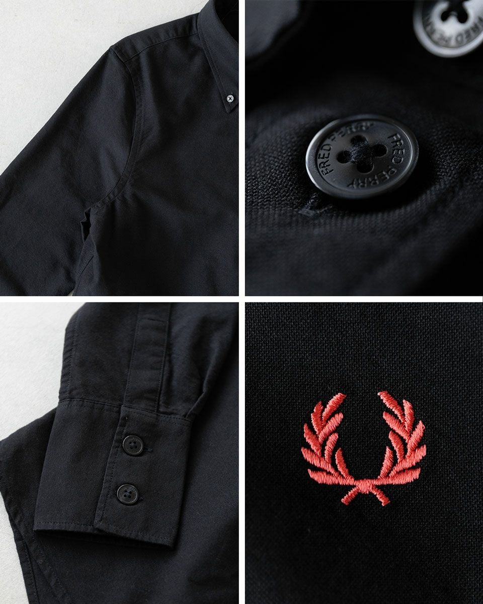 フレッドペリー　国内正規品　アイコニック　ボタンダウンシャツ　ロゴ刺繡　ライン フレッドペリー FRED PERRY ボタンダウン シャツ G1176 レディース