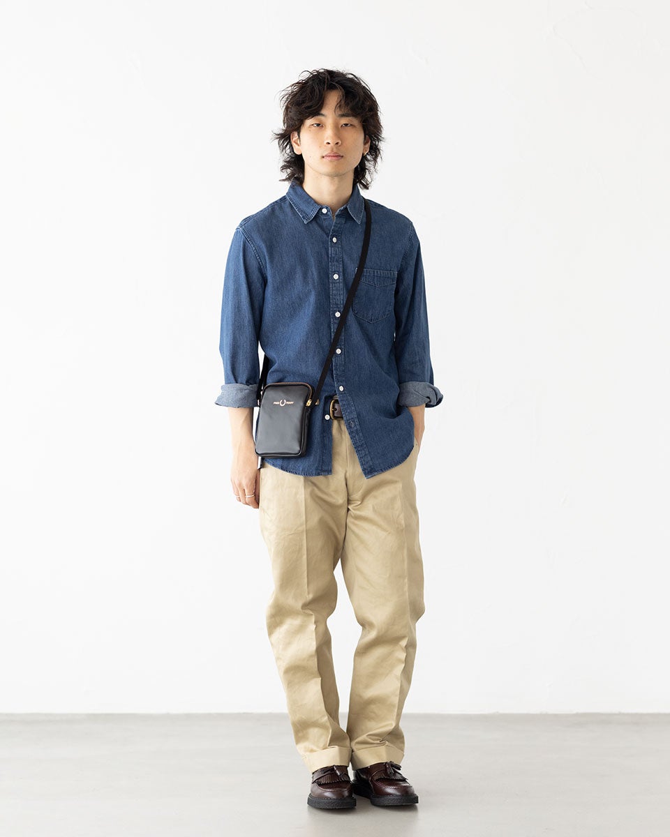 フレッドペリー FRED PERRY スムースレザー スモール サイド バッグ