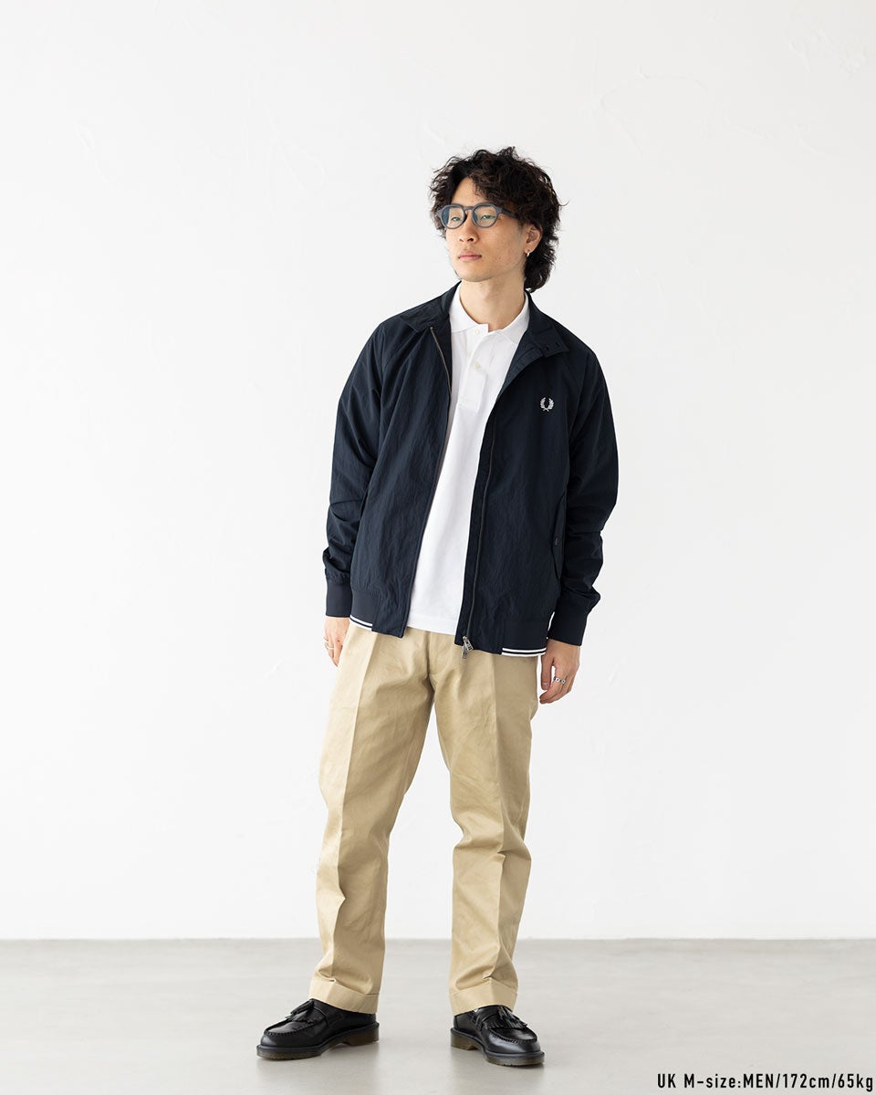 ✨近年モデル✨ フレッドペリー 千鳥柄 スイングトップ ブルゾン 月桂樹 M フレッドペリー FRED PERRY クリンクル ハリントン ジャケット J2321