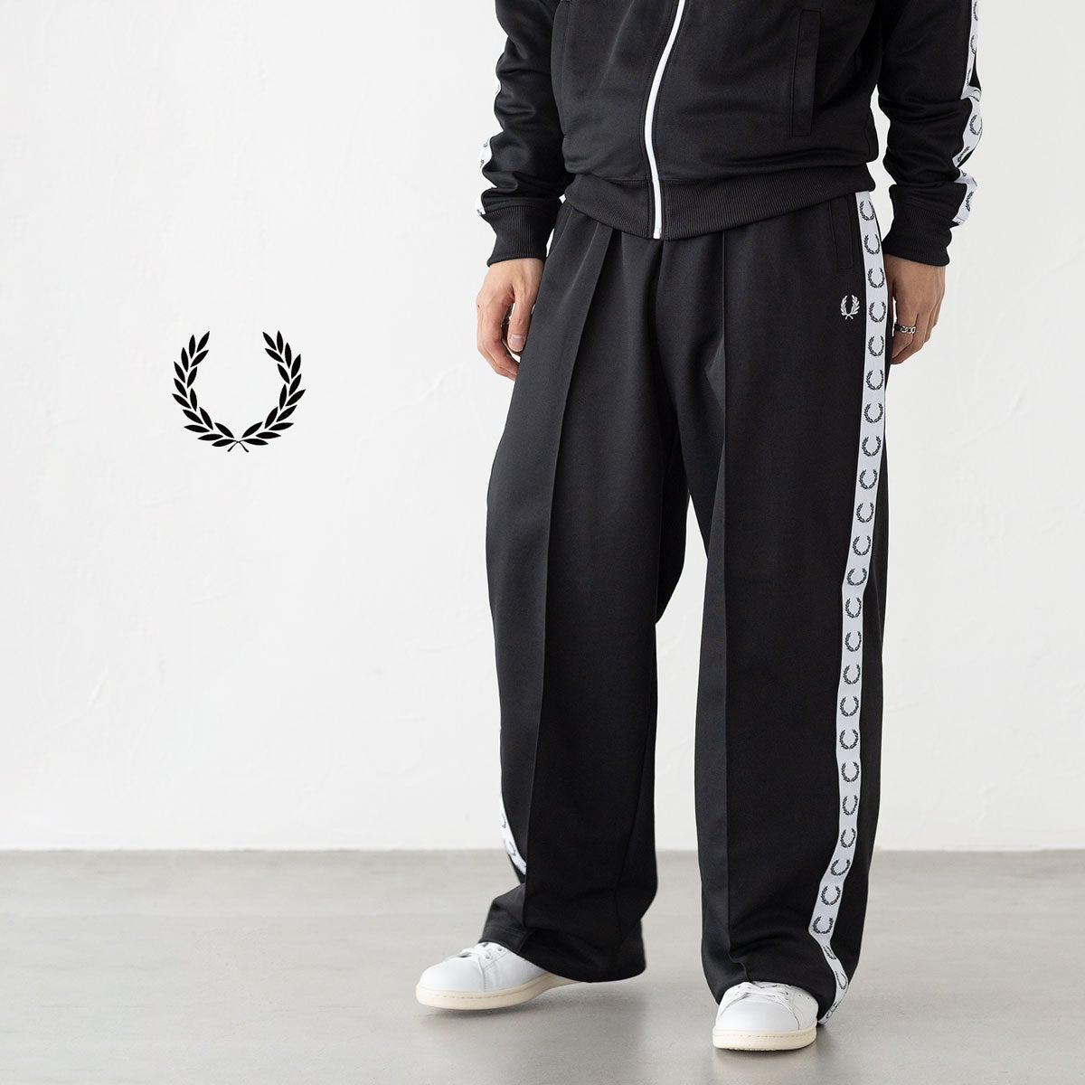 フレッドペリー FRED PERRY ジャージ ワイドレッグ トラックパンツ