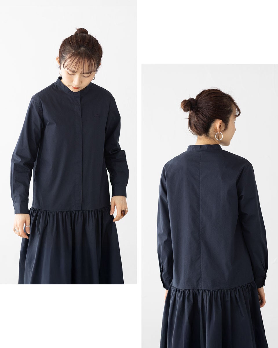 ラコステ LACOSTE バンドカラー ロング シャツドレス EF037J-99