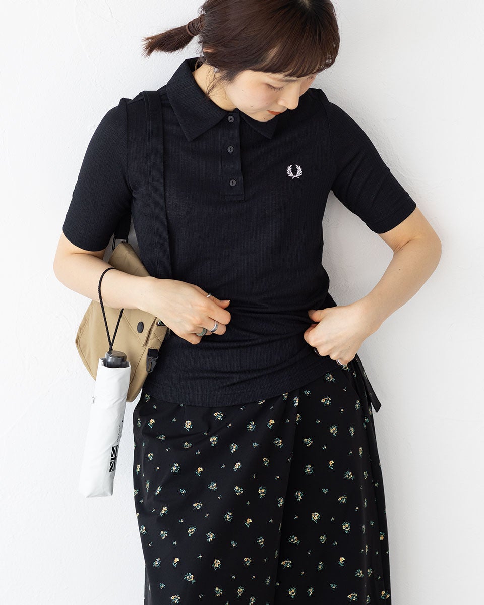 FRED PERRY リブニット ポロシャツ 半袖 フレッドペリー シアー リブ ポロシャツ FRED PERRY G2168 レディース