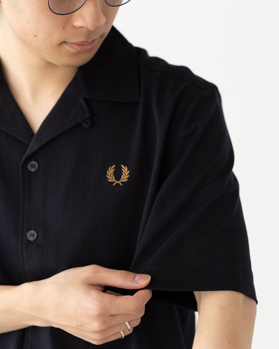 フレッドペリー FRED PERRY コンプレス メッシュ リビアカラー シャツ