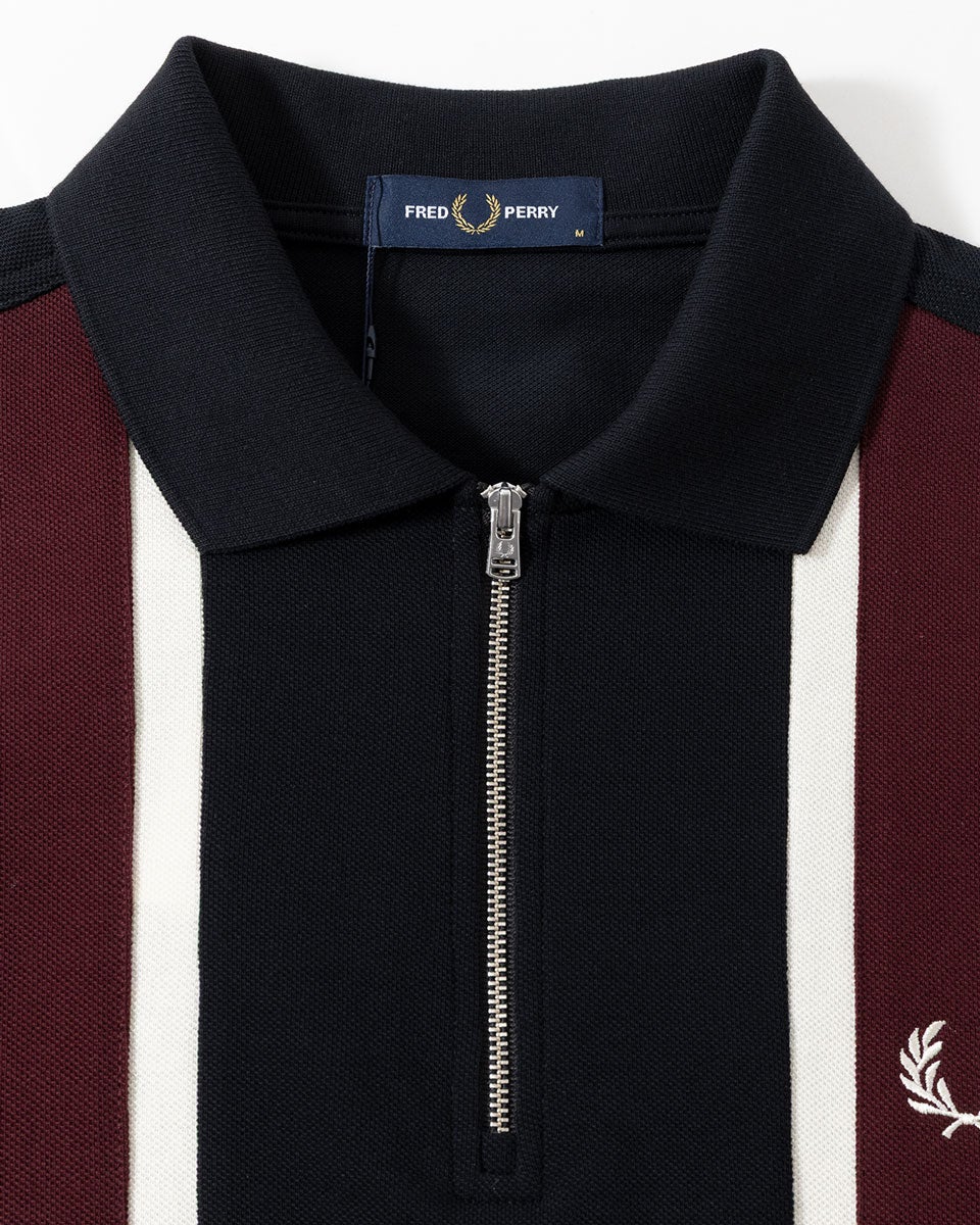 FRED PERRY ストライプベロアシャツ ハーフジップ FRED PERRY（フレッドペリー） トレーナー スウェット Stripe Tape
