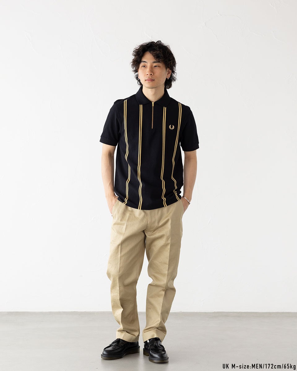 【希少/イタリア製】フレッドペリーFRED PERRY ポロシャツ フレッドペリー FRED PERRY バーティカル ストライプ ポロシャツ M2419