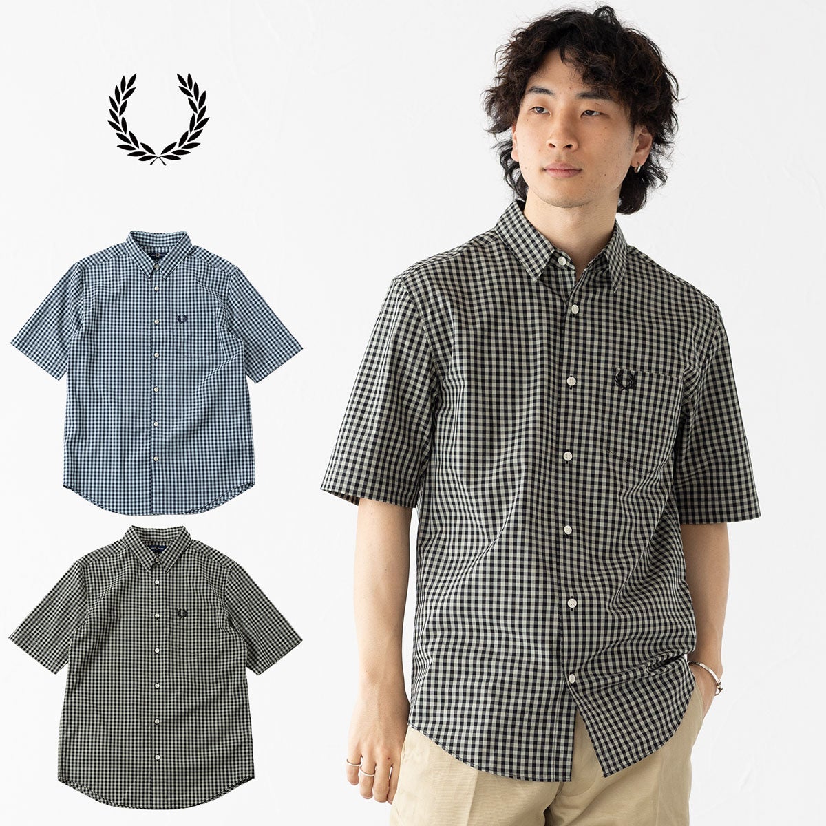 フレッドペリー FRED PERRY ギンガム チェック ショートスリーブ