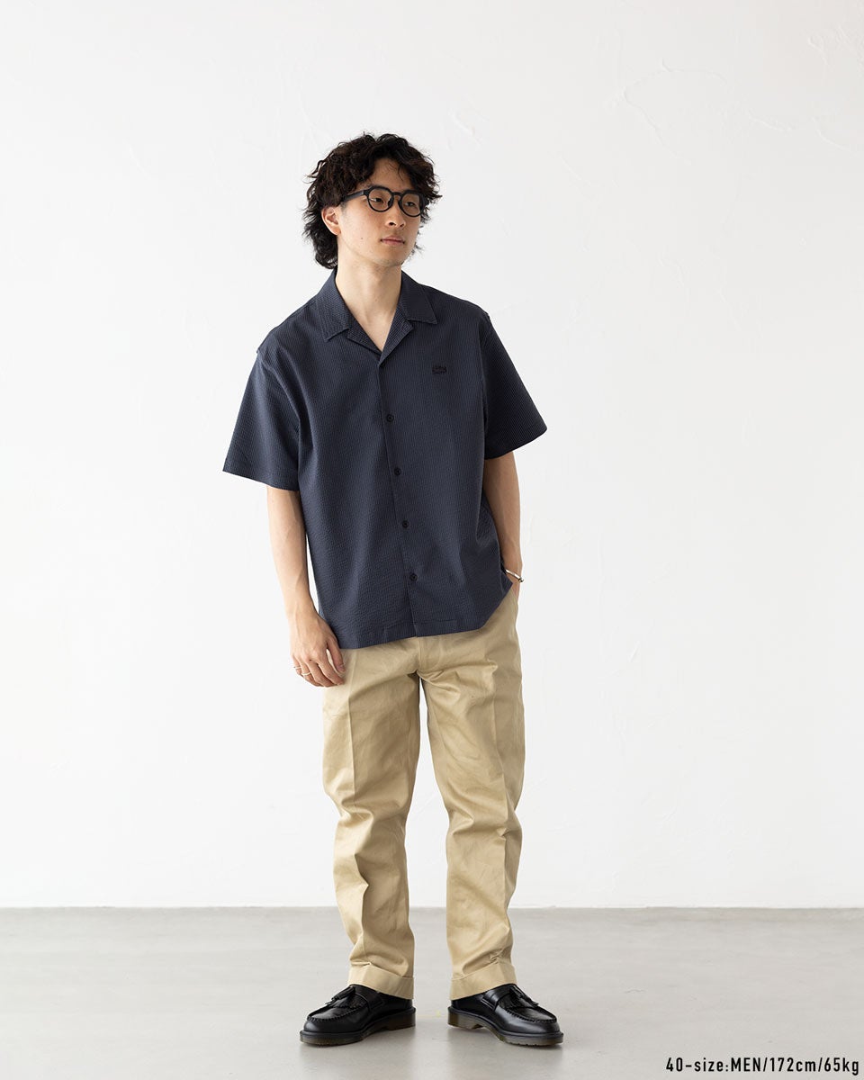 ラコステ シアサッカー オープンカラー シャツ LACOSTE CH2355-10