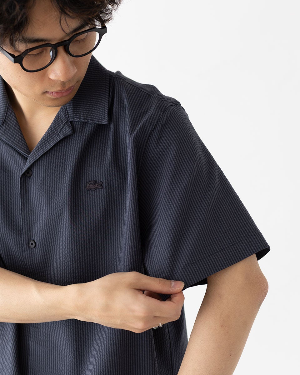 ラコステ シアサッカー オープンカラー シャツ LACOSTE CH2355-10