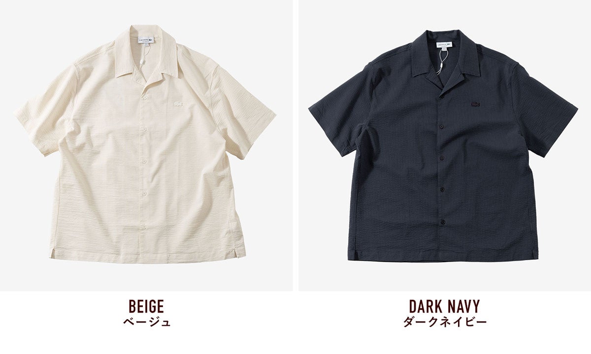 ラコステ シアサッカー オープンカラー シャツ LACOSTE CH2355-10