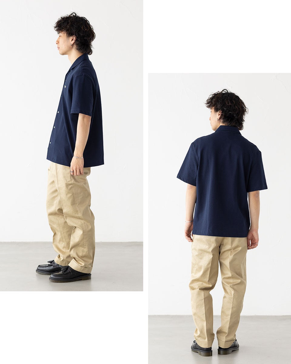 ラコステ 鹿の子地 オープンカラー シャツ リラックスフィット LACOSTE