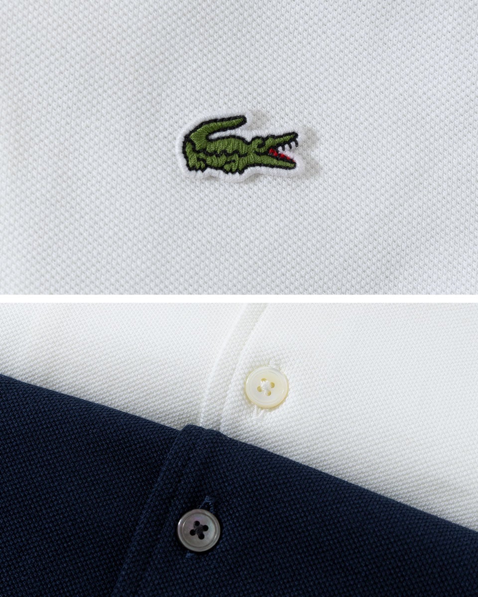 ラコステ 鹿の子地 オープンカラー シャツ リラックスフィット LACOSTE