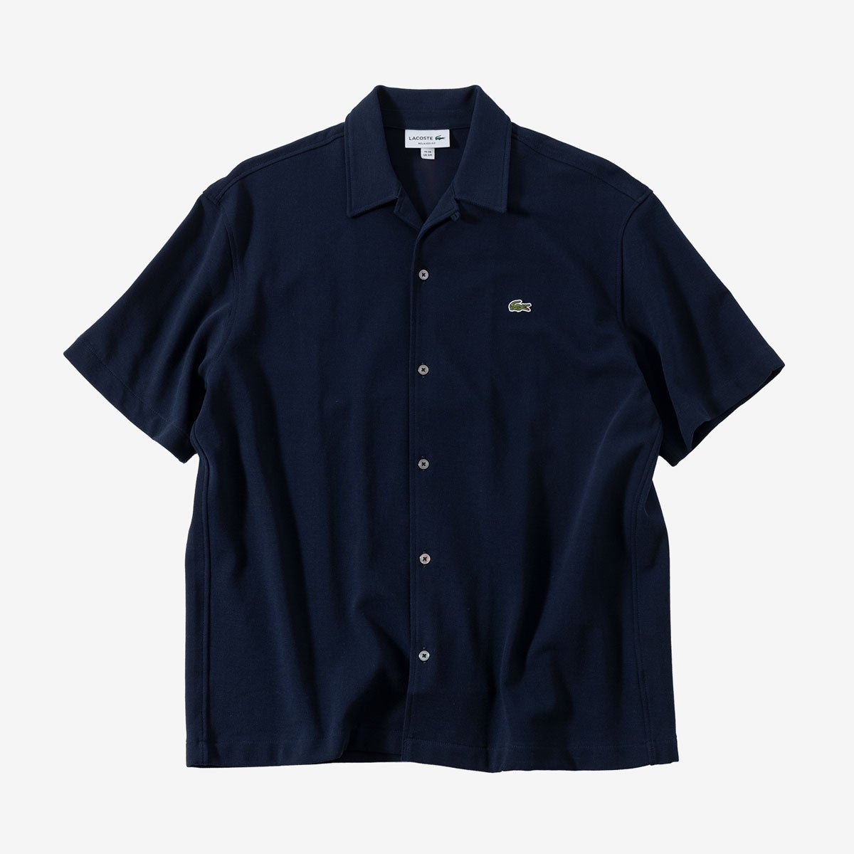 ラコステ 鹿の子地 オープンカラー シャツ リラックスフィット LACOSTE