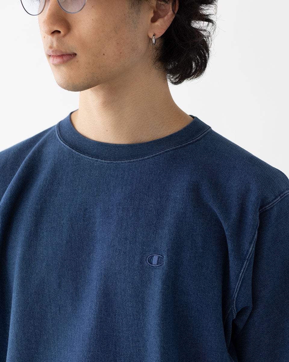 こにチャン チャンピオン リバースウィーブ インディゴ ショートスリーブ Tシャツ