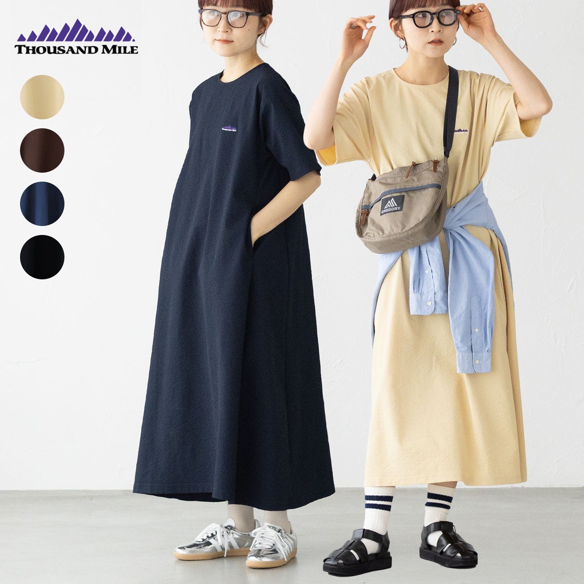 サウザンドマイル ショートスリーブ ロング マキシ ワイド ワンピース