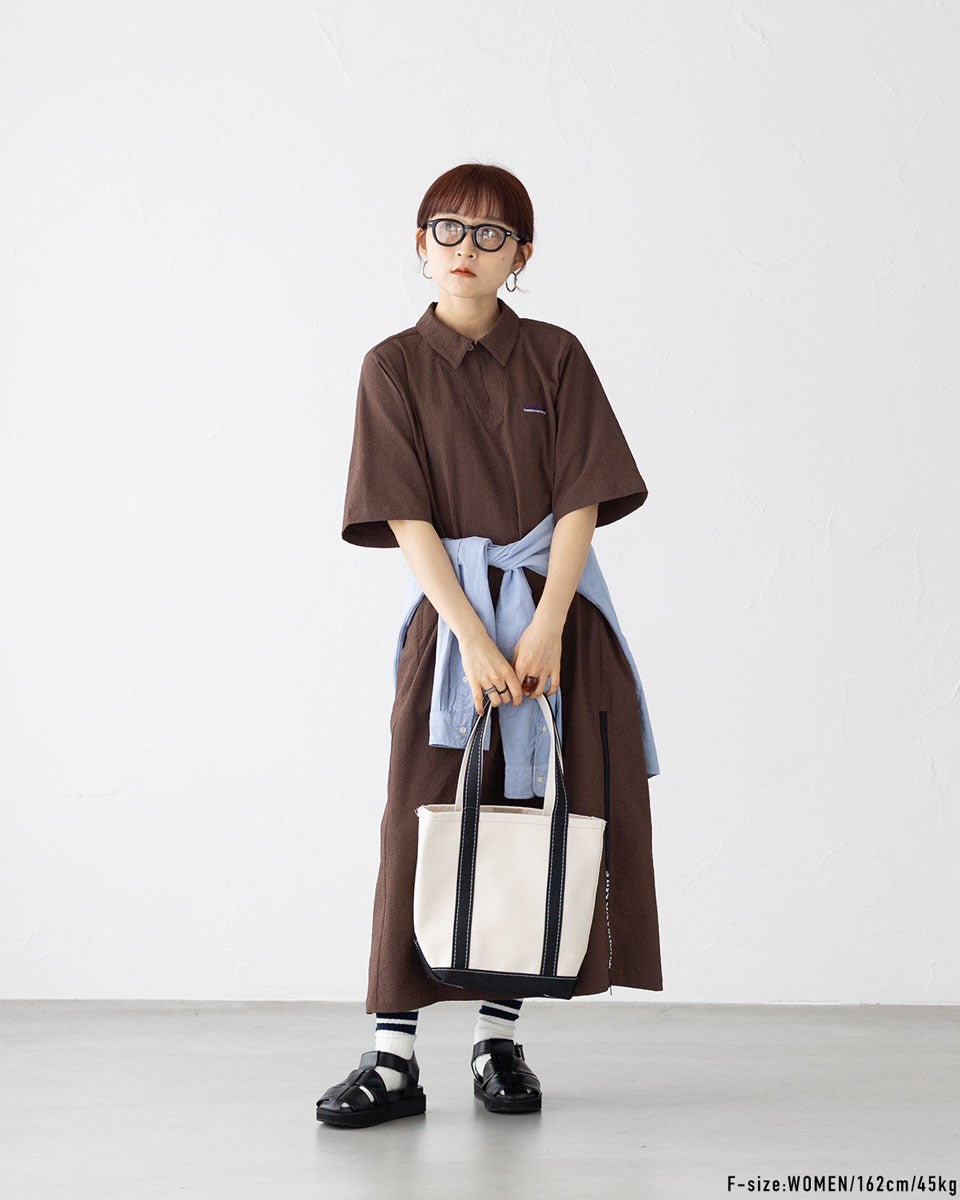 サウザンドマイル ショートスリーブ スキッパー ロング マキシ ワイド