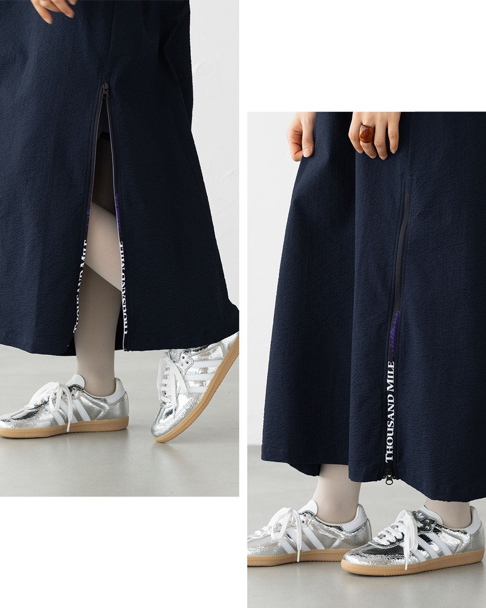 サウザンドマイル ショートスリーブ スキッパー ロング マキシ ワイド