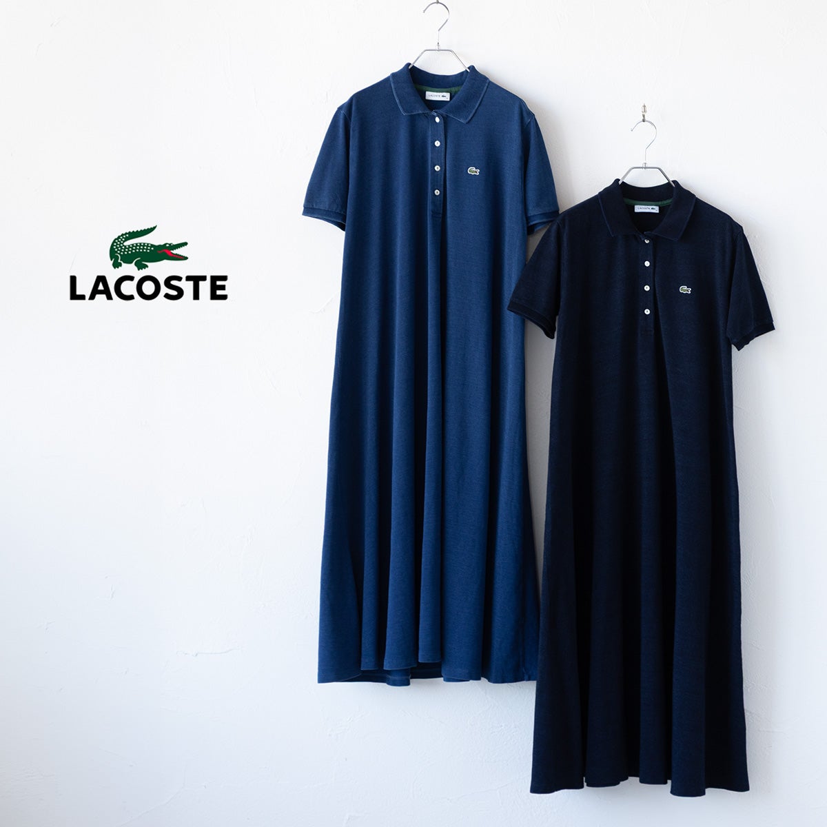 ラコステ インディゴ 鹿の子 ポロドレス LACOSTE EF042J-99 レディース