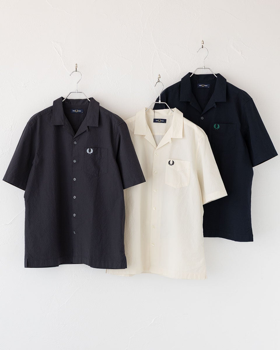 フレッドペリー シアサッカー リビアカラー シャツ FRED PERRY M2471