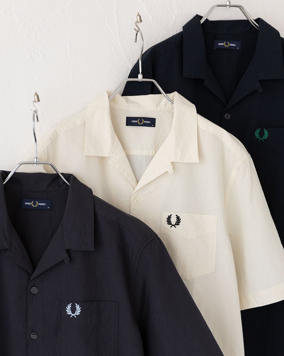 フレッドペリー シアサッカー リビアカラー シャツ FRED PERRY M2471