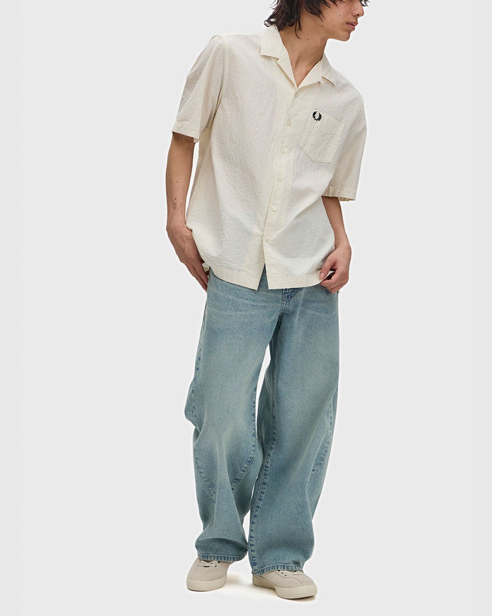 フレッドペリー シアサッカー リビアカラー シャツ FRED PERRY M2471